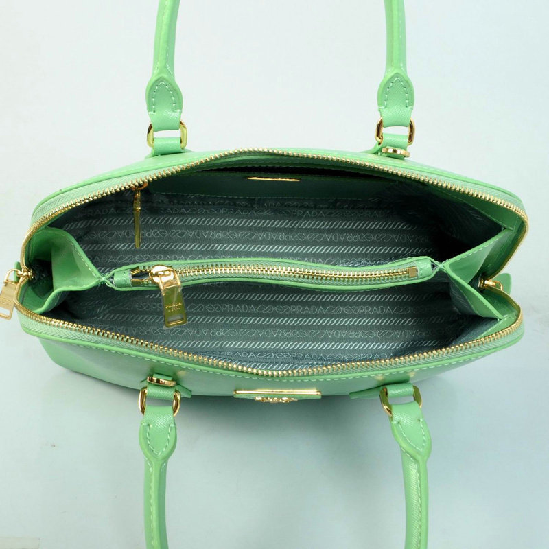 2014 Prada Shiny Saffiano Leather Top Handle Bag BL0837 lightgreen - Click Image to Close